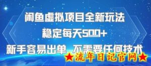 闲鱼虚拟项目全新玩法稳定每天5张+新手容易出单 不需要任何技术-流年日记