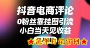抖音电商评论,0粉丝靠挂图引流,被动挣抖音搜索佣金,小白当天见收益,还能躺挣下级评论增量收益-流年日记