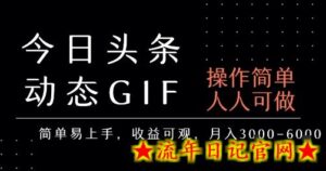 今日头条发布动态表情包，简单易上手，人人可做，月收益3-6k-流年日记