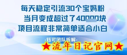 每天稳定引流30个人 当月变成超过了4个W项目流程非常简单适合小白-流年日记