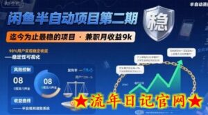 闲鱼半自动项目第二期,可能是迄今为止最稳的项目,兼职月收益9k-流年日记
