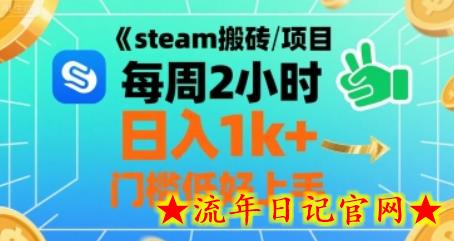steam搬砖项目每周2小时日入1k+收益核心玩法，手把手教你，门槛低好上手-流年日记