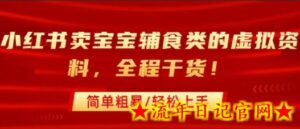 小红书卖宝宝辅食类的虚拟资料，从引流到私域变现，全程干货，简单粗暴，轻松上手-流年日记