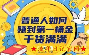 普通人如何賺到第一桶金,干货满满,操作方法及步骤-流年日记