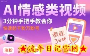 AI情感类视频,3分钟手把手教会你,快速起千粉万粉号-流年日记