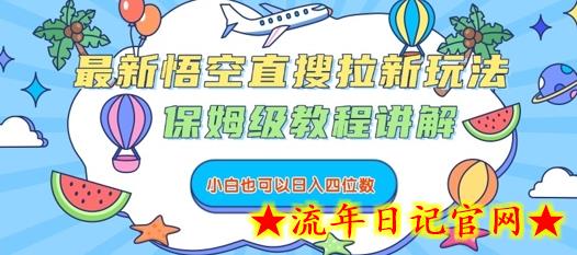 最新悟空直搜拉新玩法，保姆级教程讲解，小白也可以日入四位数-流年日记