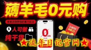 薅羊毛0元购,免单还倒挣钱的暴力玩法,人人可做,纯干货-流年日记