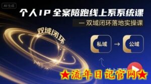 个人IP全案陪跑线上系统课-双域闭环落地实操课-流年日记