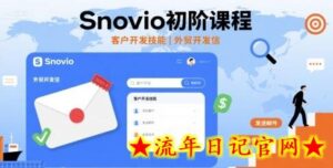 Snovio初阶课程,客户开发技能,外贸开发信-流年日记