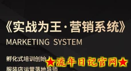 服装老板必修课《实战为王-营销系统》实现业绩被动式增长-流年日记