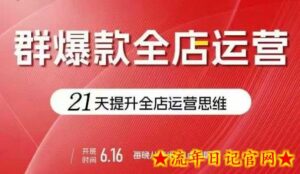 贾真电商群爆款全店运营,21天提升全店运营思维,起店、全店运营爆款不断-流年日记