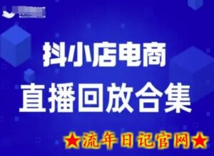 短视频电商:抖小店变现从0到盈利过直播回放-流年日记