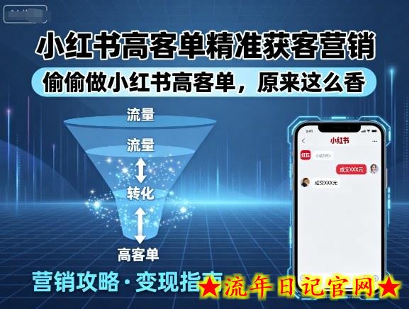 小红书高客单精准获客营销，偷偷做小红书高客单，原来这么香-流年日记
