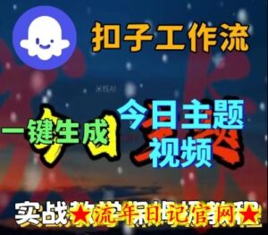 Coze扣子工作流一键生成今日话题视频,实战保姆级教程-流年日记