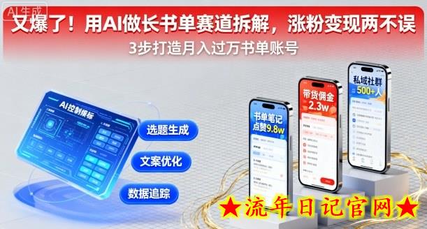 又爆了！用AI做长书单赛道拆解，涨粉变现两不误-流年日记