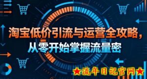 淘宝低价引流与运营全攻略,从零开始掌握流量密码-流年日记