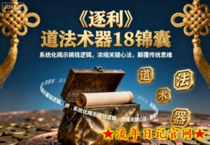 《逐利》道法术器18锦囊,系统化揭示搞钱逻辑,浓缩关键心法,颠覆传统思维-流年日记