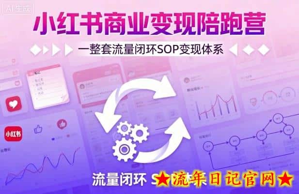 小红书商业变现陪跑营，轻IP矩阵 私域获客 聚光投流，一整套流量闭环SOP变现体系-流年日记