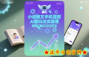 小说推文手机混剪AI图玩法实操课,日入可观,手机即可独立完成-流年日记