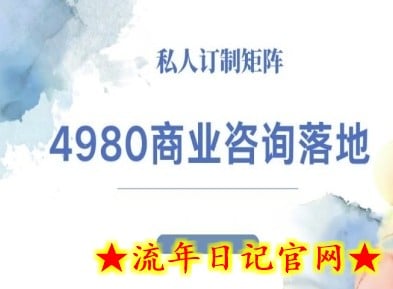4980商业咨询师落地课程-ip运营高客单教程-流年日记