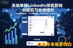 系统掌握LinkedIn领英营销,创造百万业绩增长,从思维到获客,从沟通到成交,系统化提升外贸能力-流年日记