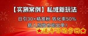 【实测案例】私域新玩法,日引30+精准粉,转化率50%,新人照做也能出单!-流年日记