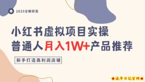 小红书虚拟项目实操指南，普通人月入1W+产品推荐，直接抄-流年日记