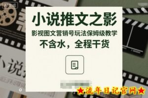 小说推文之影视图文营销号玩法保姆级教学,不含水,全程干货-流年日记