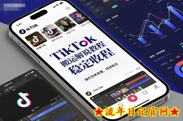 TikTok搬运解说教程，稳定收益，操作简单易懂，批量可做，持续稳定-流年日记