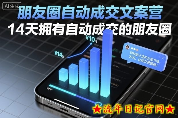 朋友圈自动成交文案营，14天拥有自动成交的朋友圈-流年日记