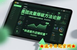 美团流量爆破方法论，付费流快速提升店铺权重，带动自然流-流年日记