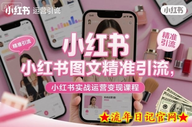 小红书图文精准引流，小红书实战运营变现课程-流年日记