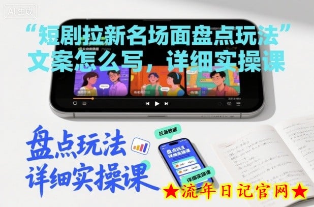 短剧拉新名场面盘点玩法文案怎么写，详细实操课-流年日记