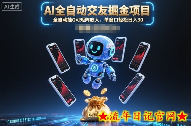 AI全自动交友掘金项目，全自动挂G可矩阵放大，单窗口轻松日入30+【揭秘】-流年日记