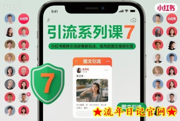 引流系列课7，小红书矩阵引流获客新玩法，低风险图文高效引流-流年日记