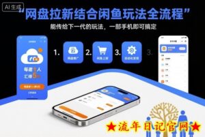 网盘拉新结合闲鱼玩法全流程,能传给下一代的玩法,一部手机即可搞定(附入口渠道以及实操教程)-流年日记