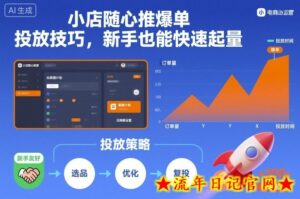 小店随心推爆单投放技巧,新手也能快速起量-流年日记