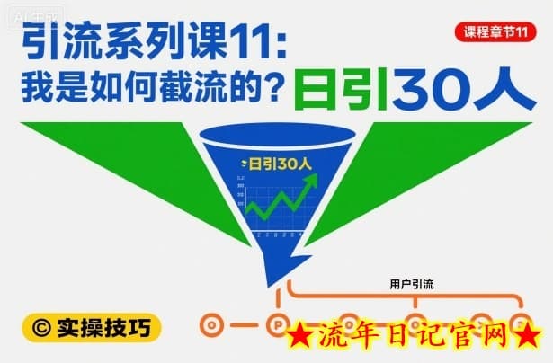 引流系列课11：我是如何截流的？日引30人【文档】-流年日记