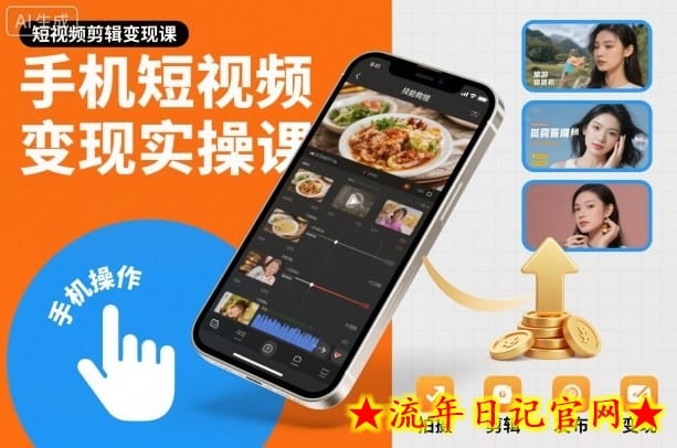 手机短视频变现实操课，短视频剪辑变现课-流年日记