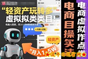 轻资产玩转多多虚拟类目：机器人回复+自动发货，月入1-5W的高效方法【揭秘】-流年日记