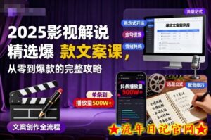 2025影视解说精选爆款文案课,从零到爆款的完整攻略(更新十五十六期)-流年日记