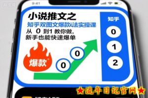 小说推文之知乎双图文爆款玩法实操课,从0到1教你做,新手也能快速爆单-流年日记