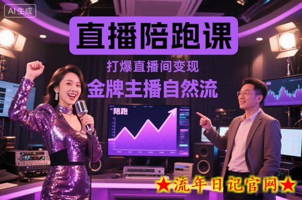直播陪跑课，金牌主播自然流打爆直播间，复制高变现玩法-流年日记