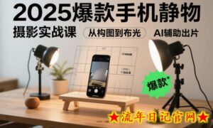 2025爆款手机静物摄影实战课,从构图到布光,不用贵设备,AI辅助出片-流年日记