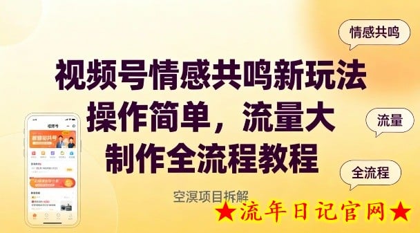 视频号情感共鸣新玩法，操作简单，流量大，制作全流程教程-流年日记