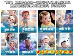 爆火!AI制作宝宝第一视角科学育儿小知识视频,短短两月获赞百万的流量密码(详细教学)-流年日记