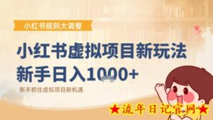 小红书虚拟项目变现课:抓住平台规则调整机遇-流年日记