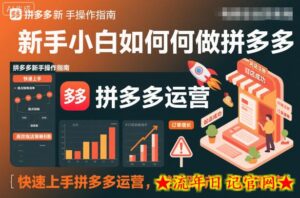 新手小白如何做拼多多,快速上手拼多多运营,避开踩坑,高效起店-流年日记