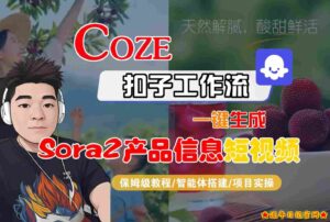 Coze扣子智能体工作流一键生成“SORA2产品信息“短视频,全流程保姆级教学-流年日记