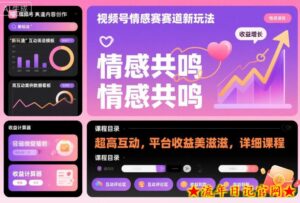 视频号情感赛道新玩法,超高互动,平台收益美滋滋,详细课程-流年日记